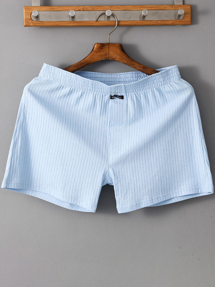 Men's Solid Color Loose Breathable Cotton Boxer Briefs