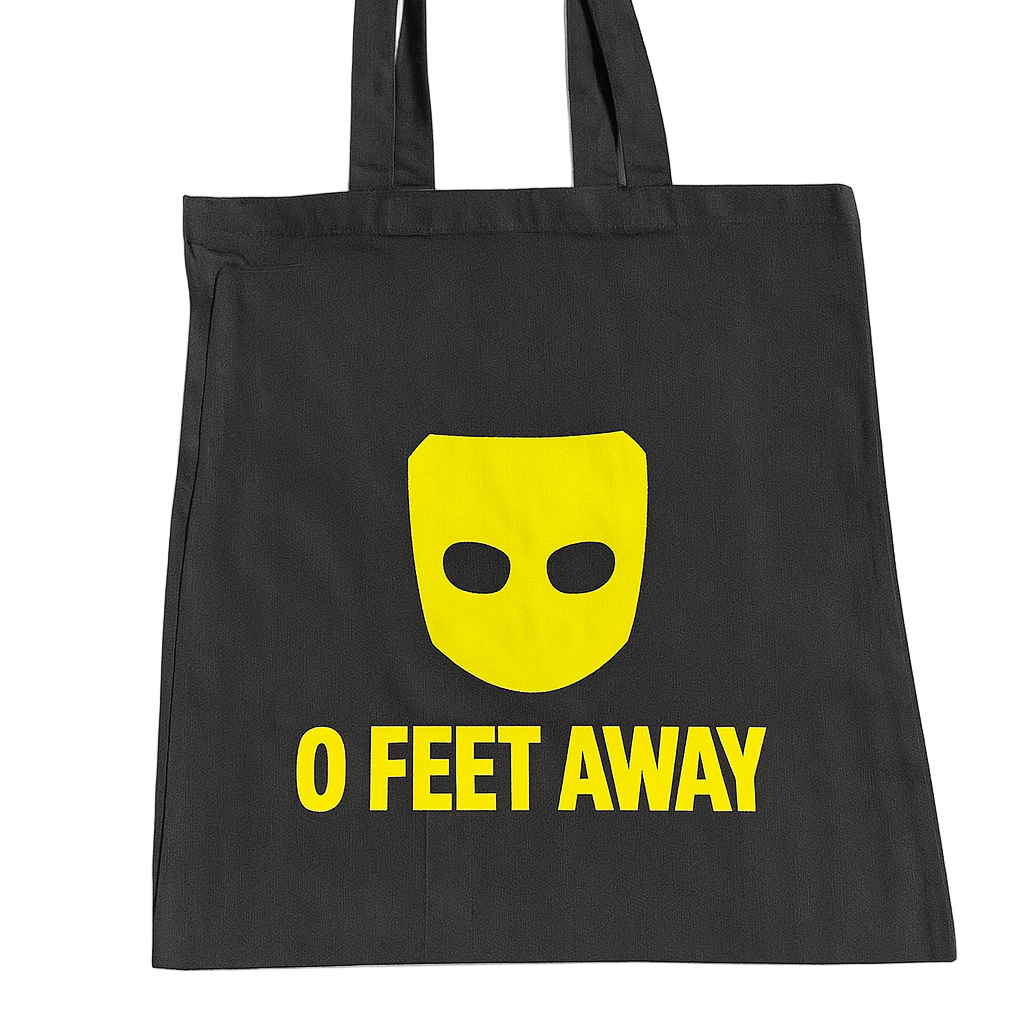0 Feet Away - Grindr | Tote Bag | Black image 0