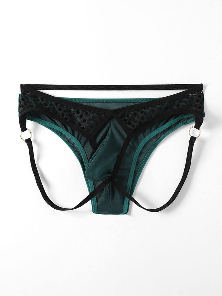 Men's Sexy Cut-Out Fishnet Stretchy Double Thong