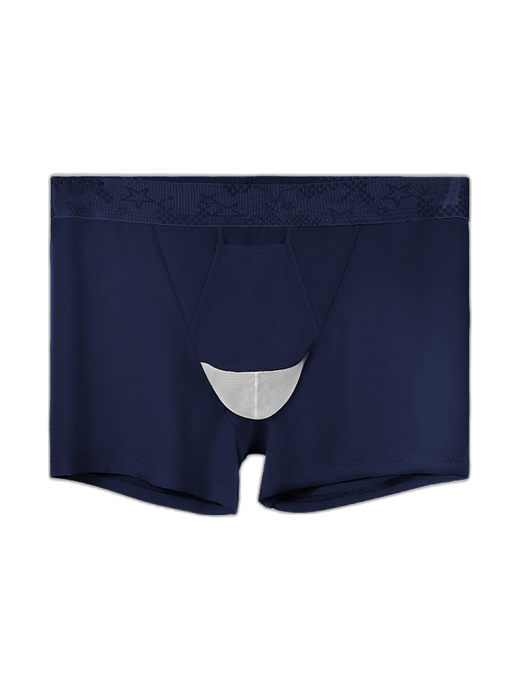 2 Men's Ultra-Thin Ice Silk Detachable Gusset Breathable Trunks