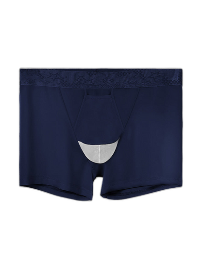 2 Men's Ultra-Thin Ice Silk Detachable Gusset Breathable Trunks