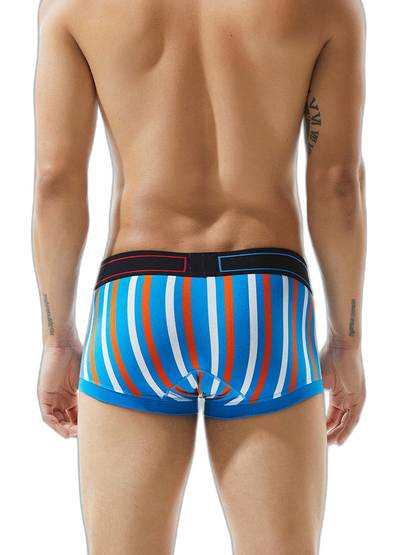 2 Pack Men's Colorful Striped U Convex Pouch Trunks