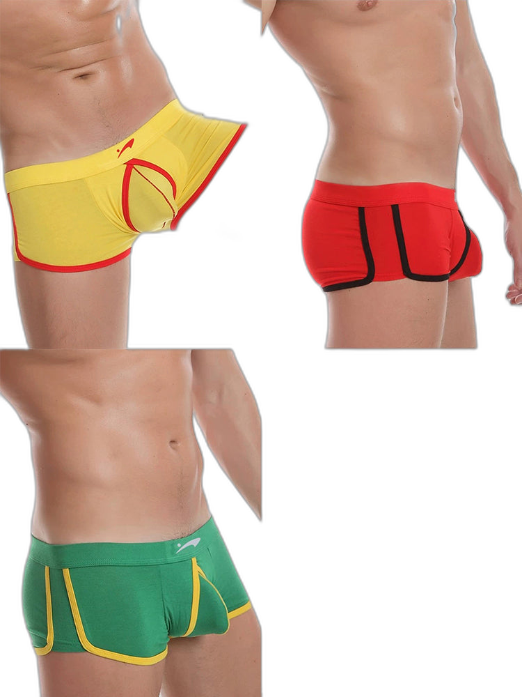 3 Pack Men's Modal U-convex Large Pouch Breathable Trunks