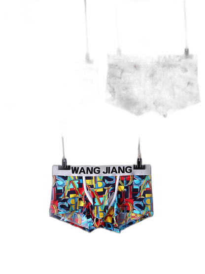 3 Pack Men's Ice Silk Trunks with Separated Pouch Design