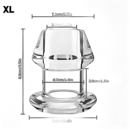 Crystal -  Clear Hollow Butt Plug - 5 Sizes
