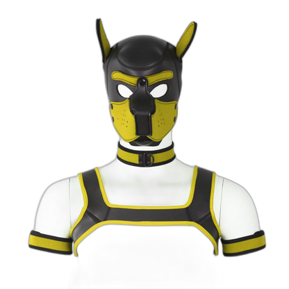 Beta Puppy Play Set - Pup Hood & BDSM Collar & Chest Harness