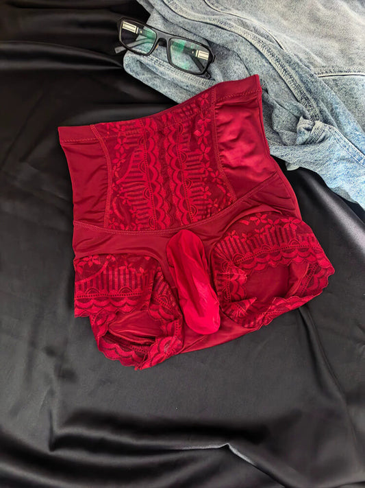 Men's Slim-Fit Waist-Cinching Jacquard Trunks