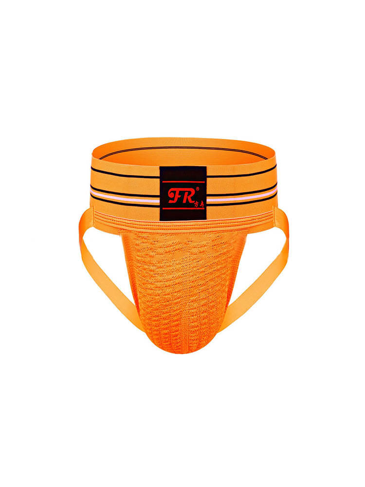 Men's 3-Inch Striped Belt Butt-Revealing Jockstrap