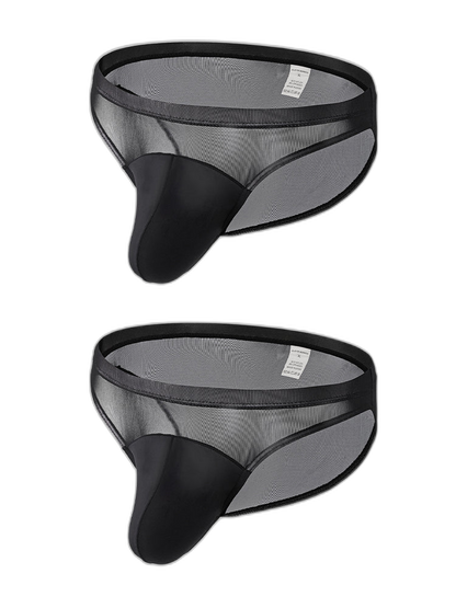 2 Pack Men's Seductive Mesh Sheer Briefs