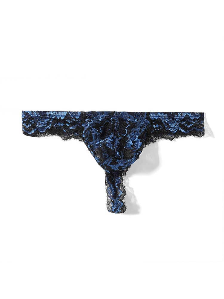 Men's Sexy Low-Rise Seamless Lace Thong
