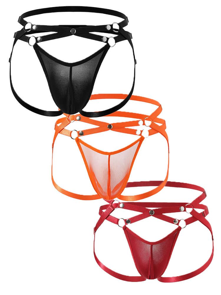 Men's Hollowed-out Cross-strap Binding Sexy Thong