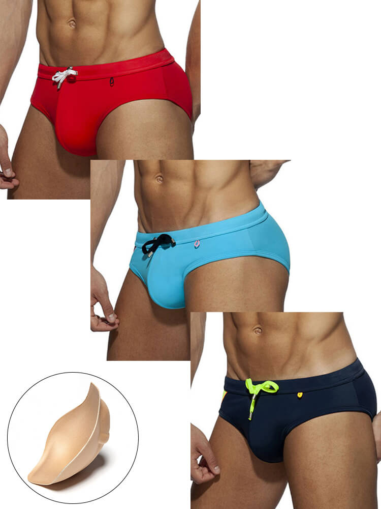 Men's Summer Sponge Pad Swim Briefs