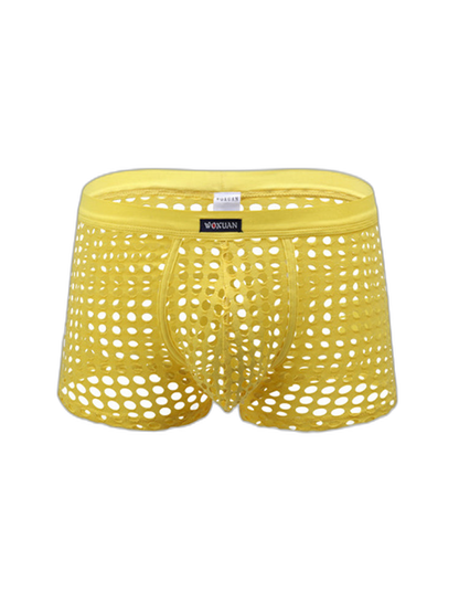 2 Pack Men's Hollow Mesh Sexy Trendy Moisture-Wicking Trunks