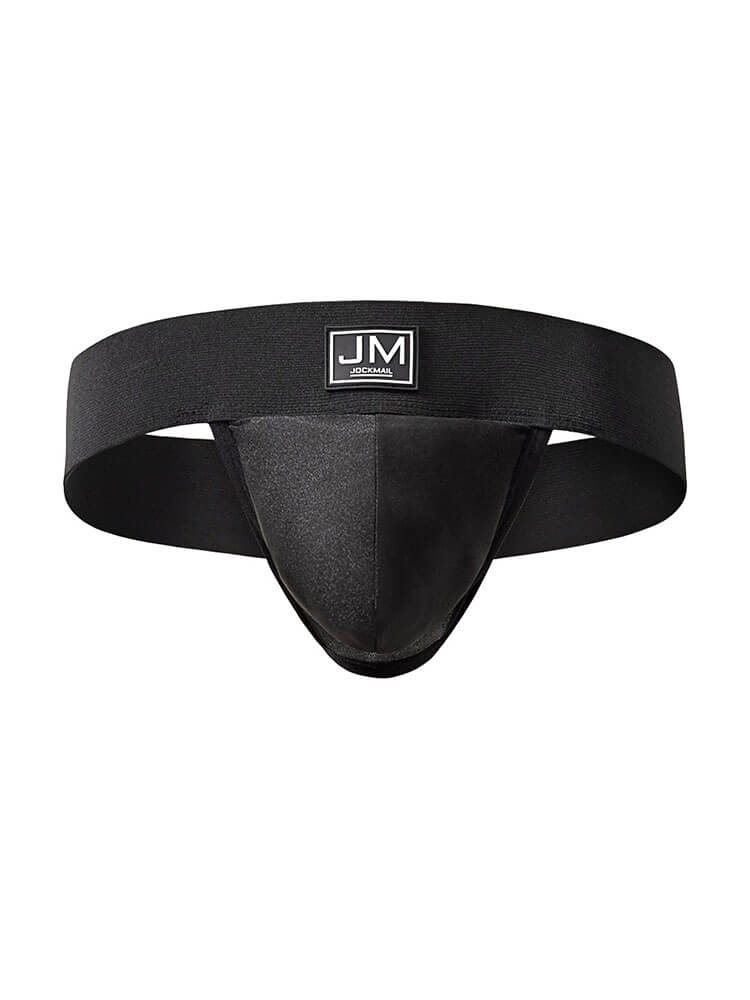 Men's Wide Belt Large Pouch Exposed Buttocks Thong
