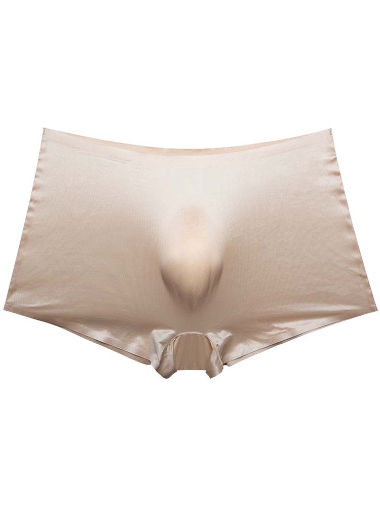 Men's Solid Color Ice Silk Seamless Thin Trunks