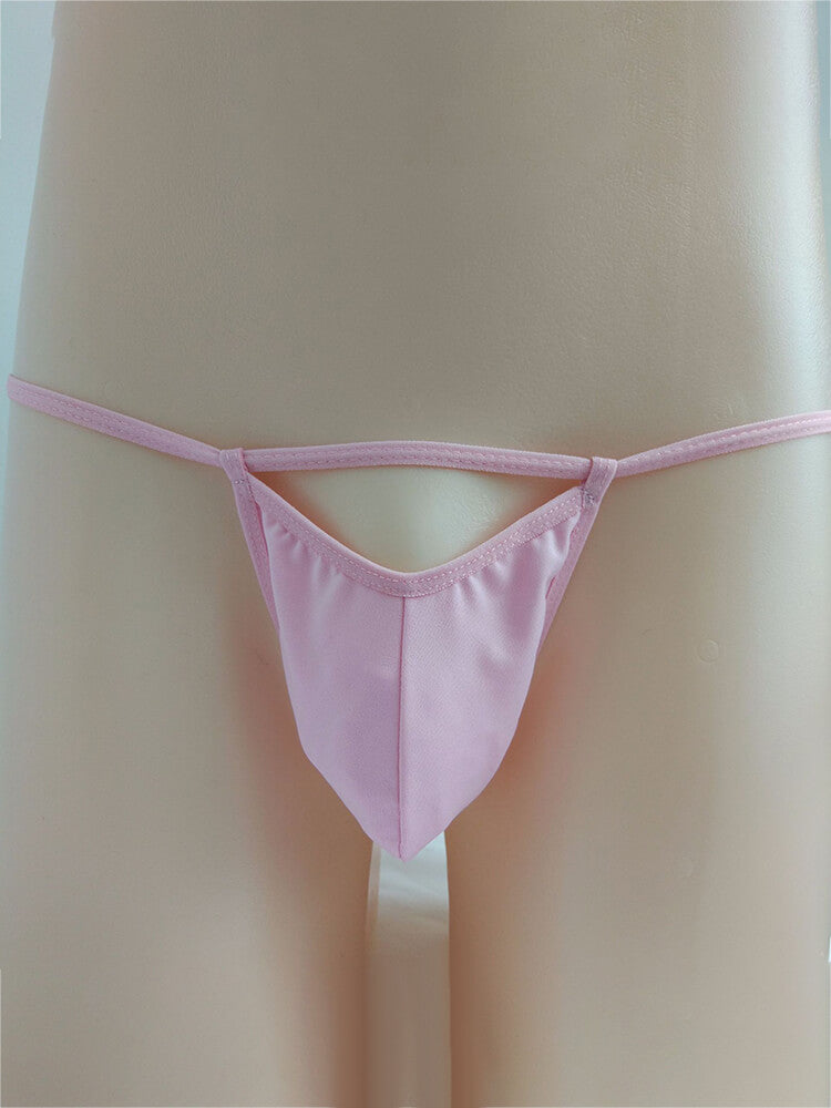 Men's Sexy Solid-Color Thin Straps Hollow Thong