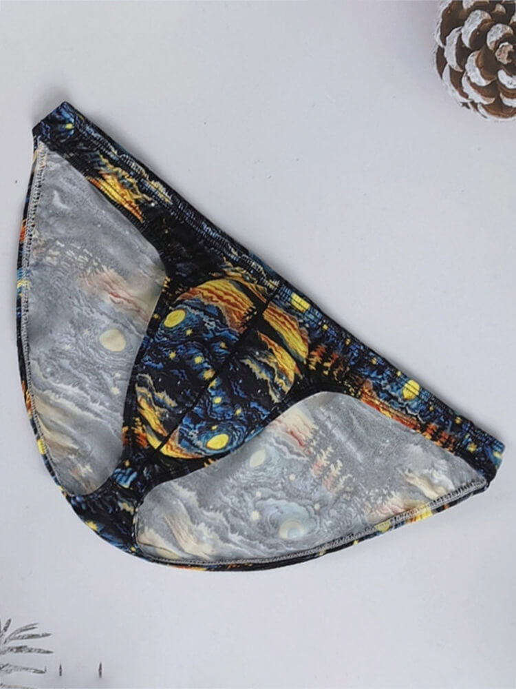 Men's Sexy Artistic-Print High-Cut Low-Rise Thong
