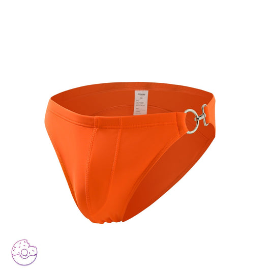 Men's Low Rise Metal Buckle Swim Bikini - Red