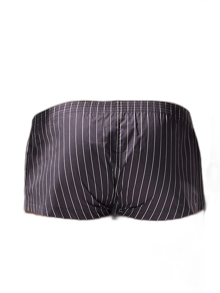 2 Pack Men's Fashionable Cotton Lounge Shorts with Stripe Patchwork