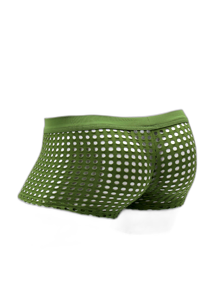 2 Pack Men's Hollow Mesh Sexy Trendy Moisture-Wicking Trunks