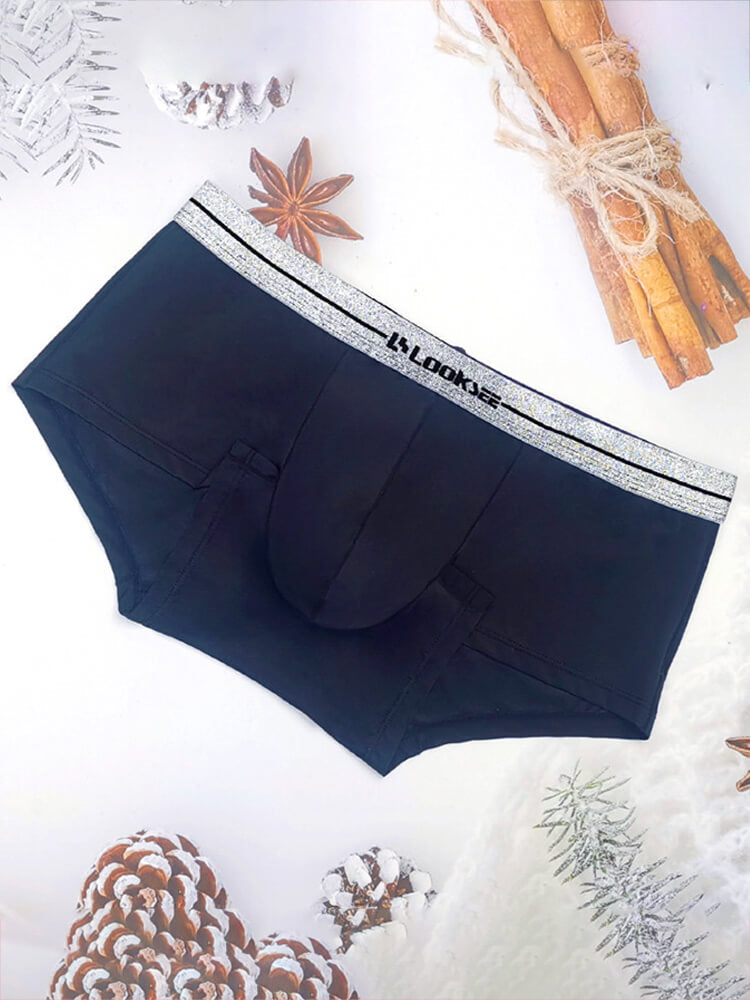 Men's Black Ultra-Thin Ice Silk Boxer Briefs