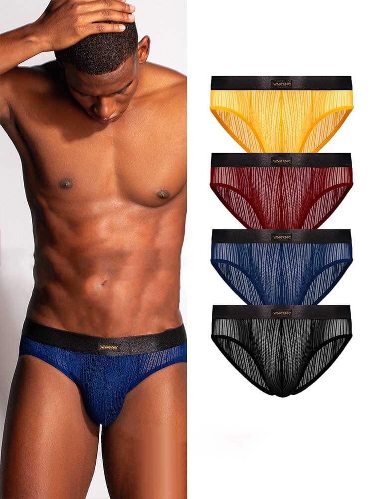 Men's Low-Rise Sexy Sheer Lace Breathable Briefs
