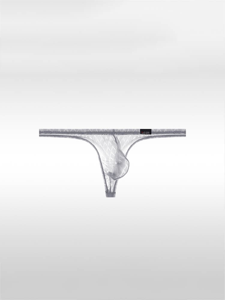 Men's Ultra-Thin U-Convex Pouch See-Through Thong