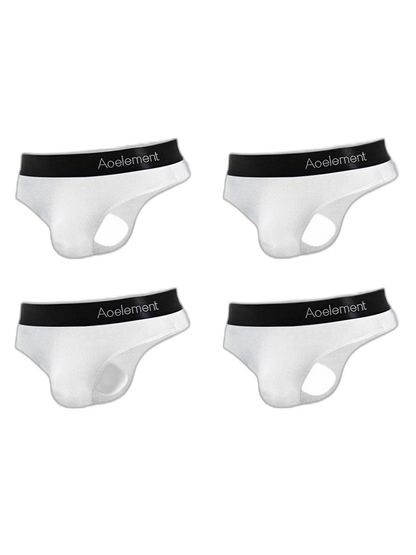 4 Pack Men's Low-Rise Stretchy U-Pouch Thongs