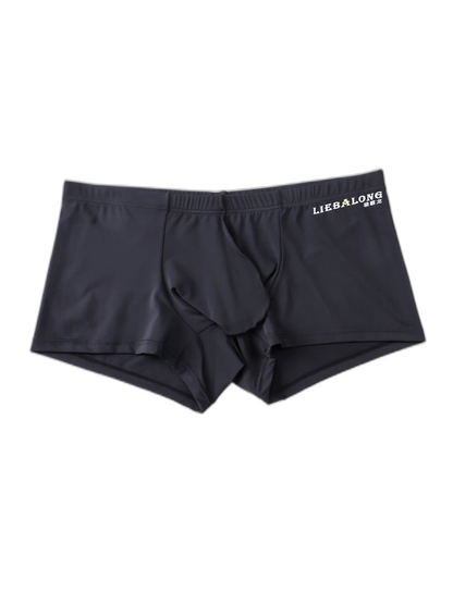 3 Pack Men's Breathable Ice Silk Double-Layered Big Pouch Sexy Boxer Briefs