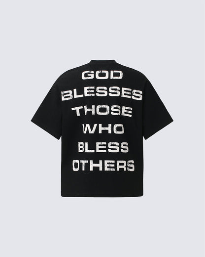 New Gothic Cross Graphic  Black Streetwear T-Shirt