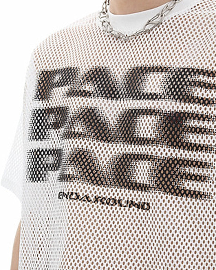 Y2K Racing Graphic Mesh New Short Sleeve Tee