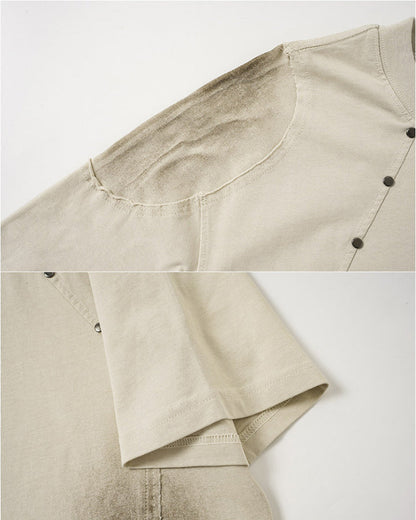 Vintage Spray-Print Distressed Studded New Tee