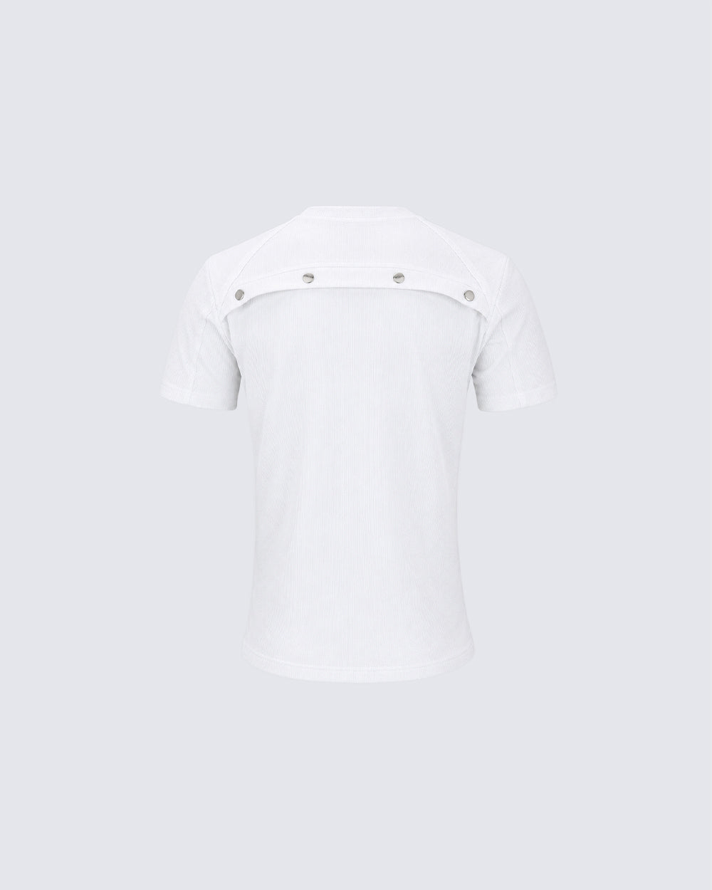 KIIKIO Punk Rivet Shoulder Spliced Slim Fit Tee