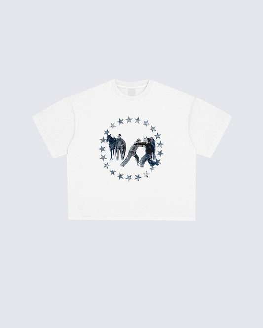Vintage Star Ring Cowboy Graphic Washed Tee