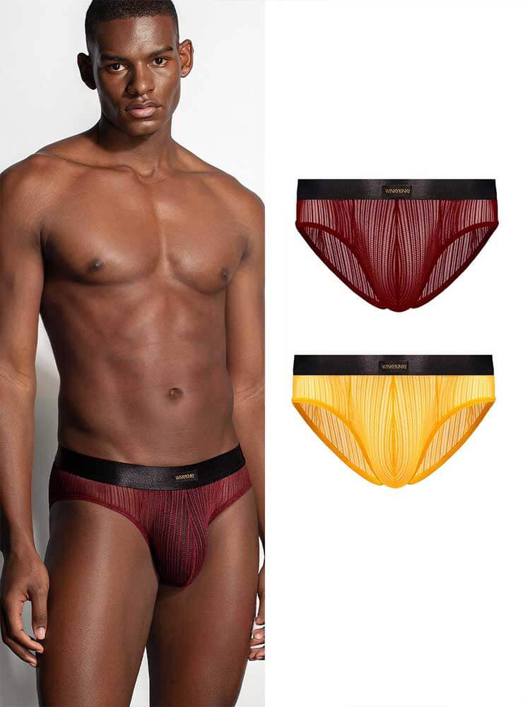 Men's Low-Rise Sexy Sheer Lace Breathable Briefs