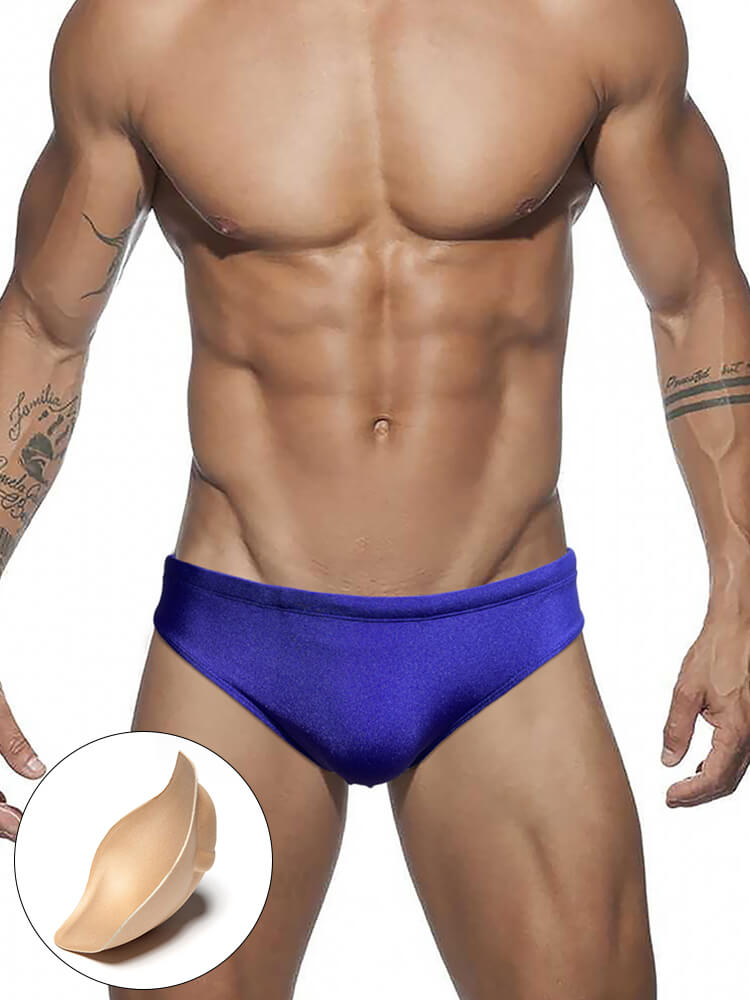 Men's Solid Color Shiny Sexy Triangle Swim Briefs