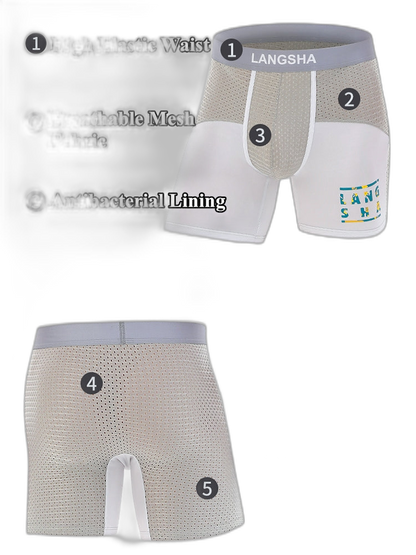 Men's Anti-Chafing Sports Boxer Briefs with Spacious Pouch