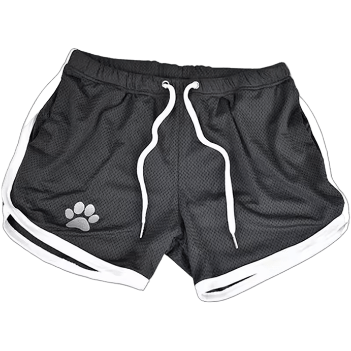 Paw print Mesh Shorts Black/White
