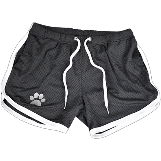 Paw print Mesh Shorts Black/White