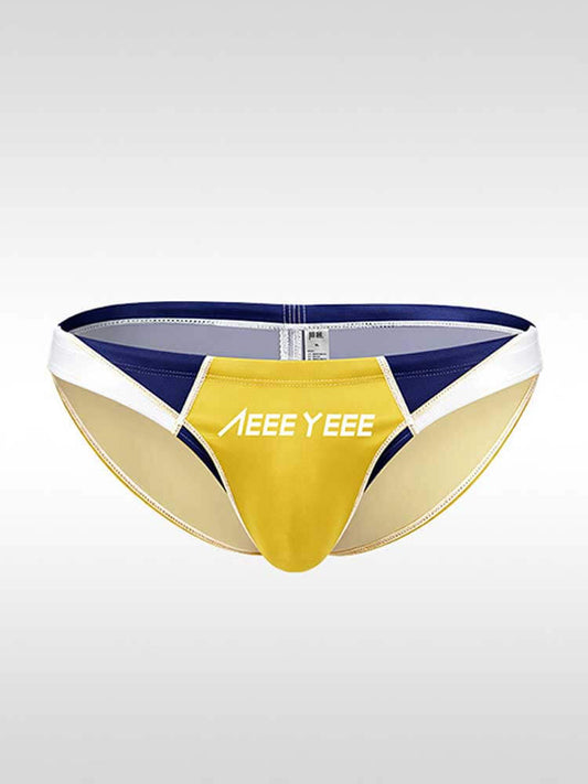 Men's Low-Rise Color-Blocked Quick-Drying Swim Briefs