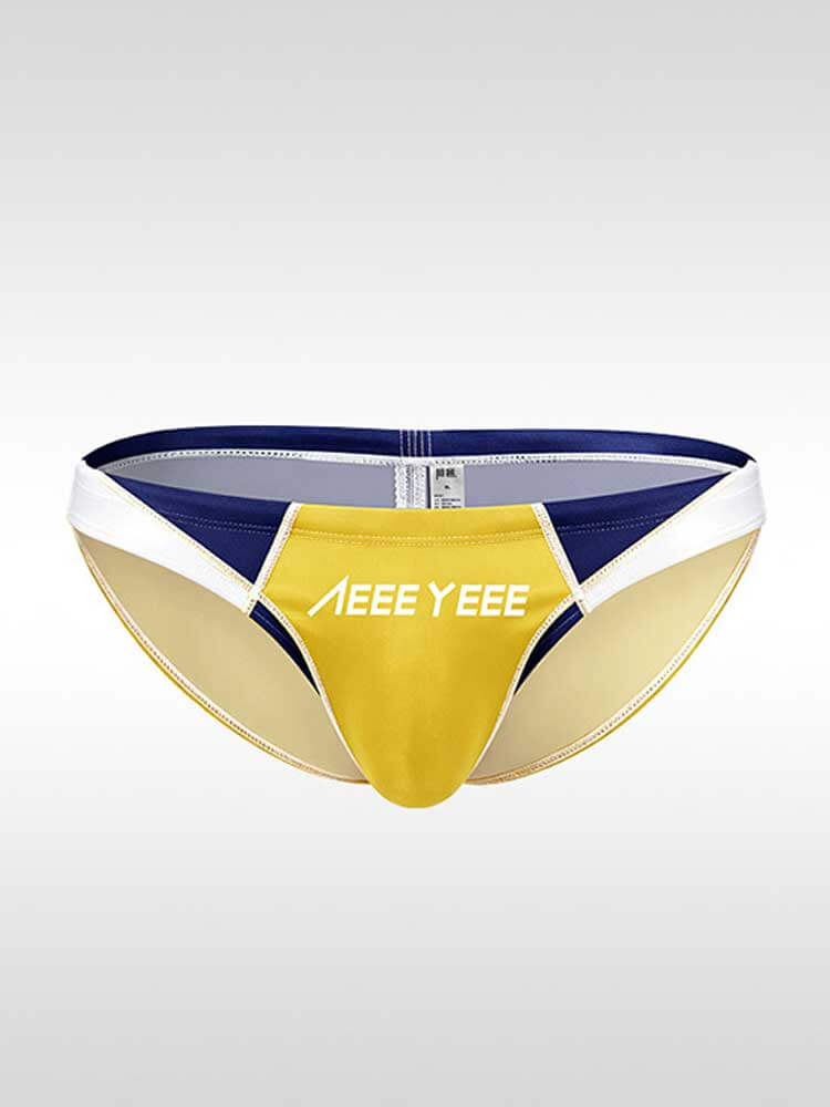 Men's Low-Rise Color-Blocked Quick-Drying Swim Briefs