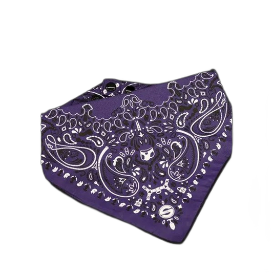 Mr.S Leather Zipper Pocket Neck Hanky - Purple