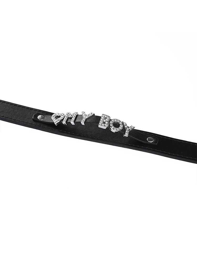 Cosplay Adjustable Rhinestone Letter Collar