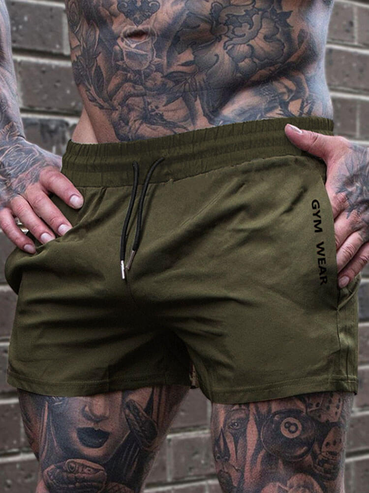 Men's Breathable Sports Gym Drawstring Shorts