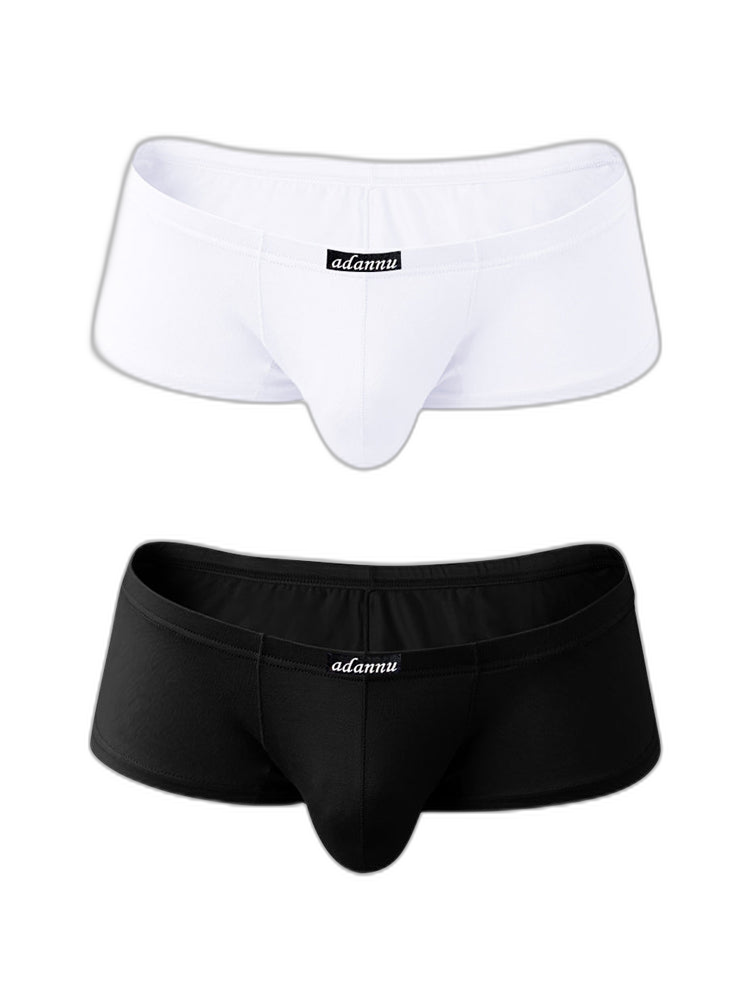2 Pack Men's Sexy Low-rise Roomy Pouch Trunks