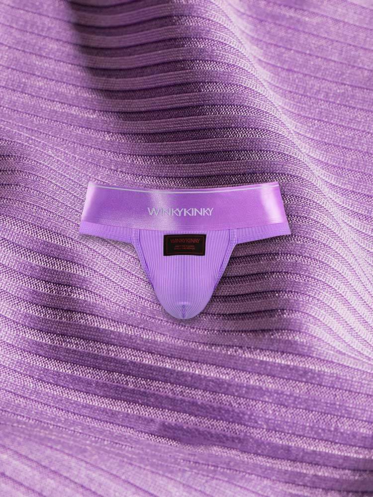 Men's Sexy Satin-Finish Wide Waistband Ribbed Briefs