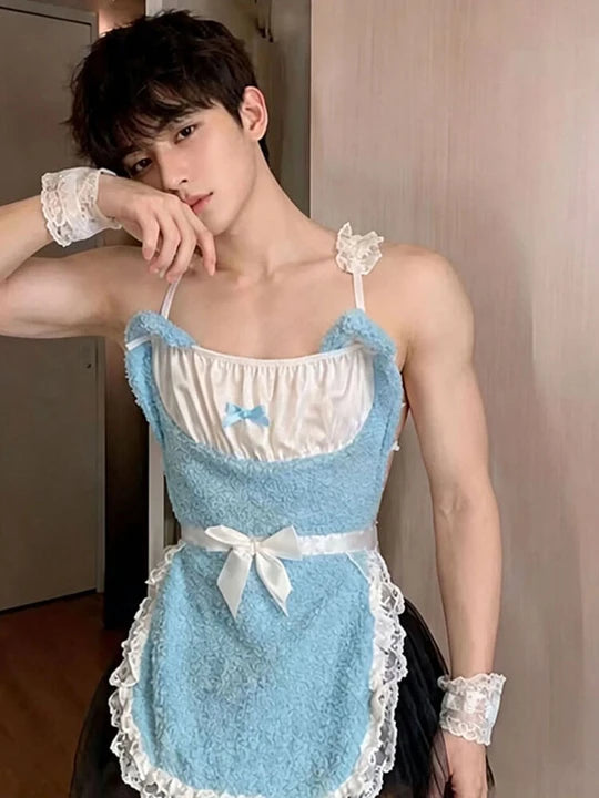 Men's Sexy Plush Cat-Themed Manservant Set