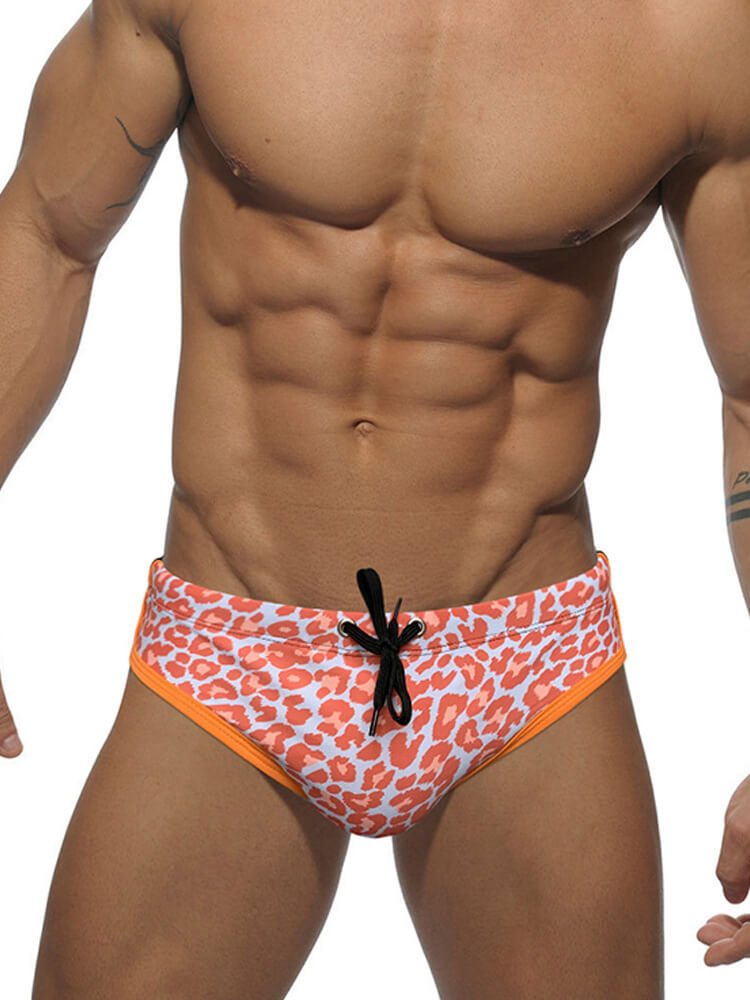 Men's Leopard Print Sexy Low-Rise Swim Briefs
