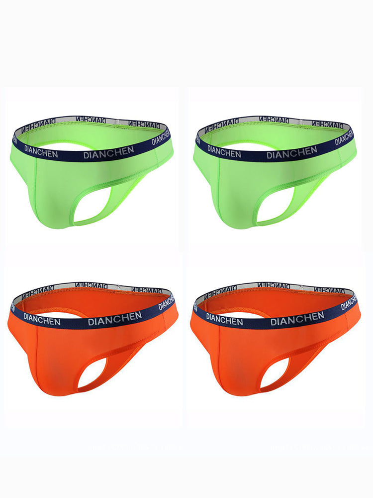 4 Pack Men's Sexy Comfortable Ice Silk Breathable Thong