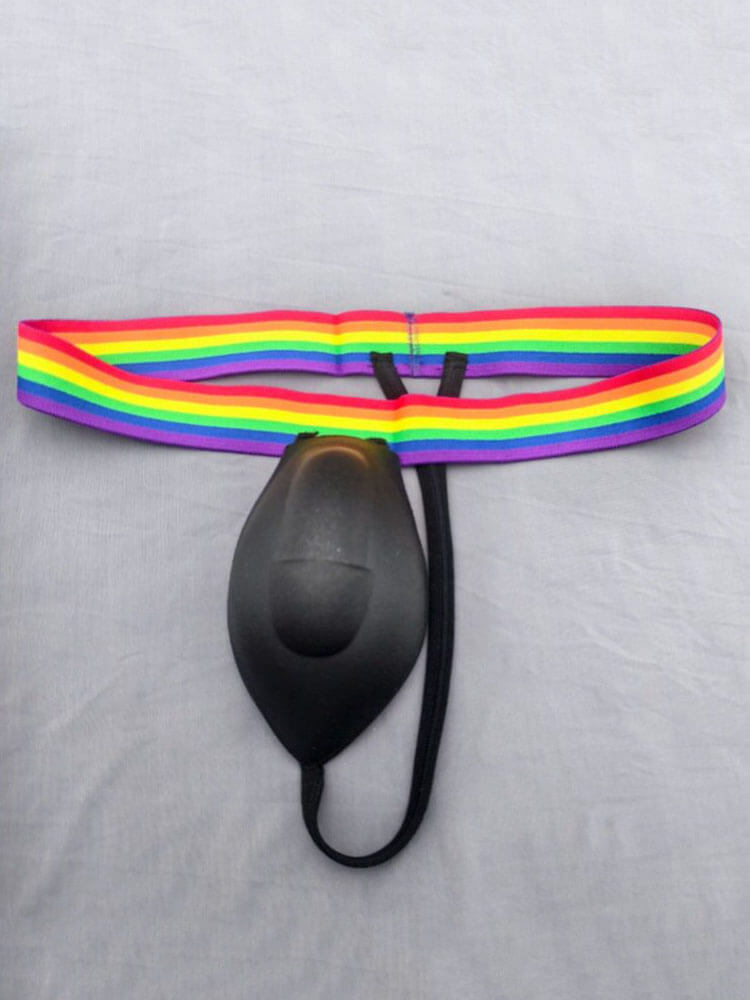 Men's Sexy Rainbow Waistband Padded Thong